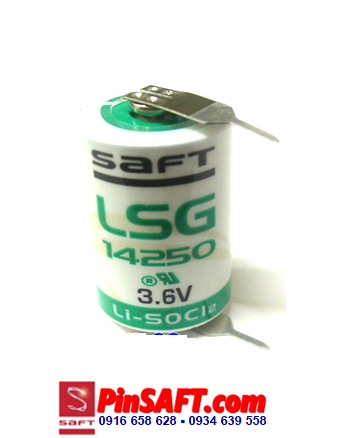 LSG14250, Pin Saft LSG14250 (chân thép) lithium 3.6v 1/2AA 1200mAh Made in France| HẾT HÀNG